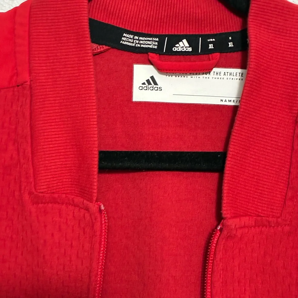 Adidas Bold Red Zip-Up Jacket XL - Picture 3 of 8
